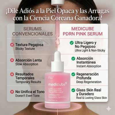 El Secreto Coreano Antiedad: Conoce el Medicube Ultra Light PDRN Pink Peptide Serum